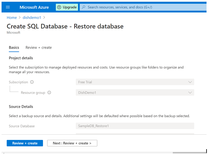 Azure Backup and restore