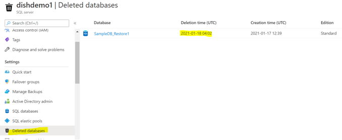 Azure Backup and restore