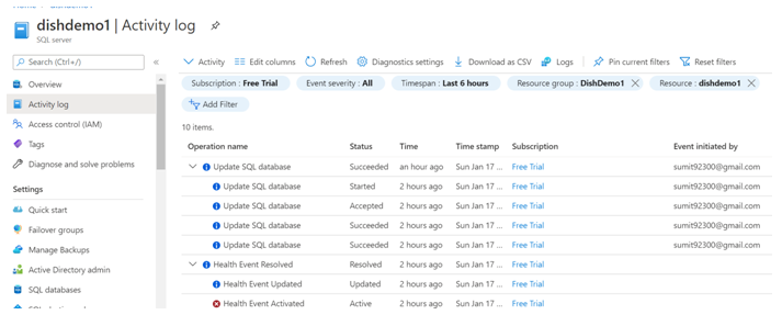 Azure Backup and restore