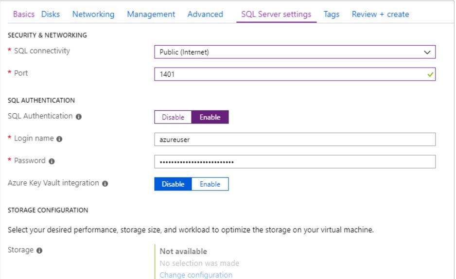 SQL Server on Azure Virtual machine 